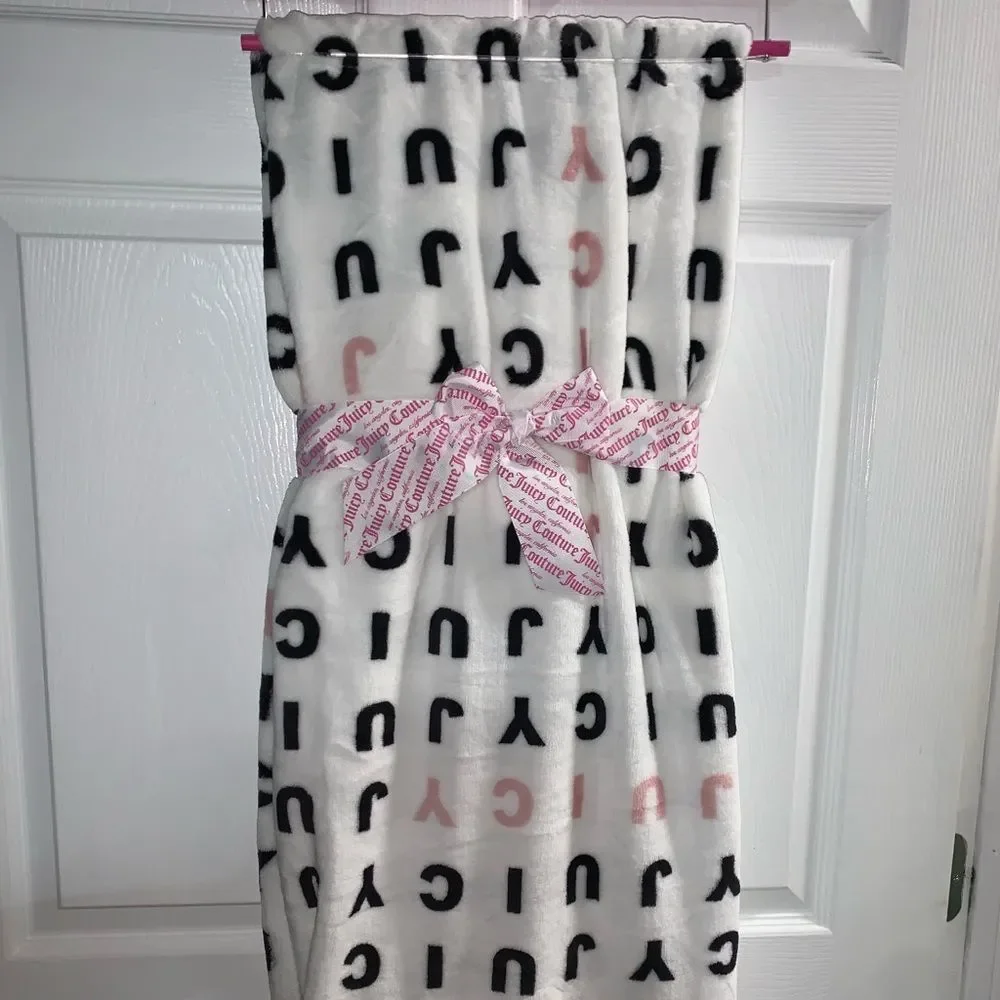 NWT White Juicy Couture Eye Exam Throw Blanket